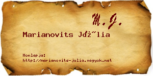 Marianovits Júlia névjegykártya