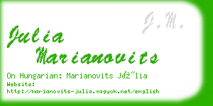 julia marianovits business card